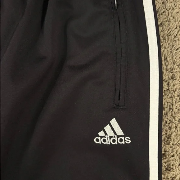 🤍🖤adidas • VINTAGE • black w/ white trim breakaway sweatpants • XL - Picture 10 of 11